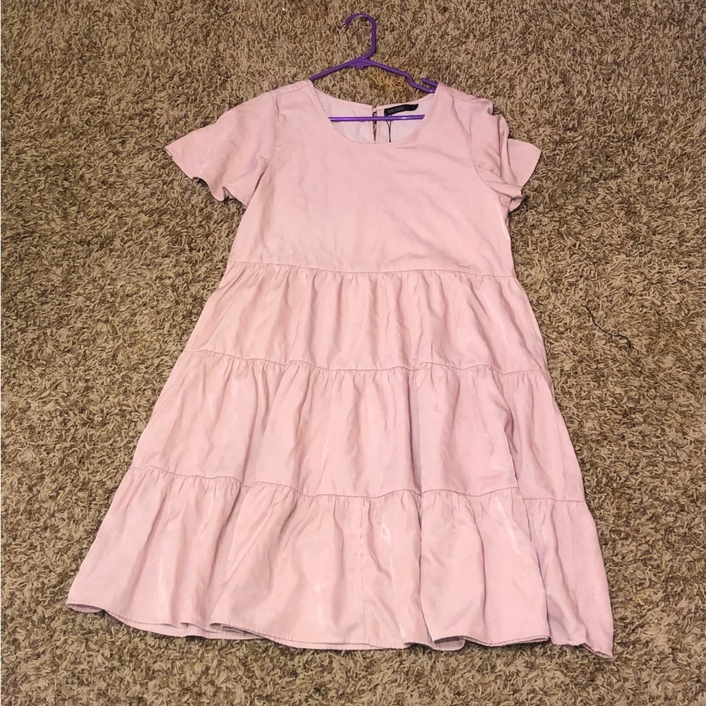 pink dress below the knee never worn